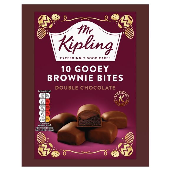 Mr Kipling 10 Gooey Brownie Bites Double Chocolate 10 Pack